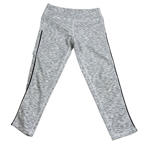 Savage Barbell Heather Grey Workout Gym Athletic Crop Legging Mesh Inset Woman M - Picture 4 of 9